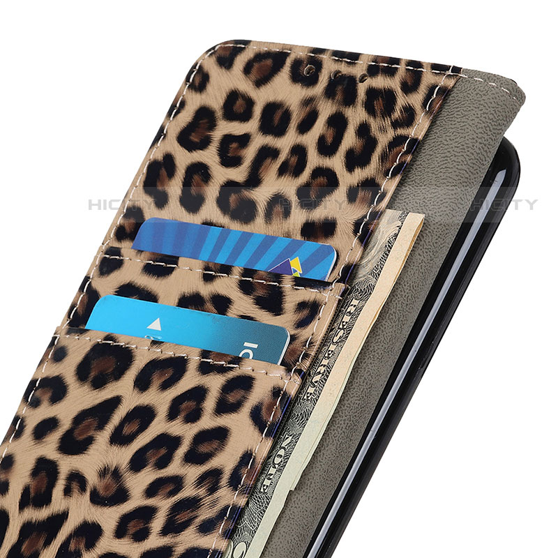 Custodia Portafoglio In Pelle Cover con Supporto D01Y per Motorola Moto G100 5G Marrone