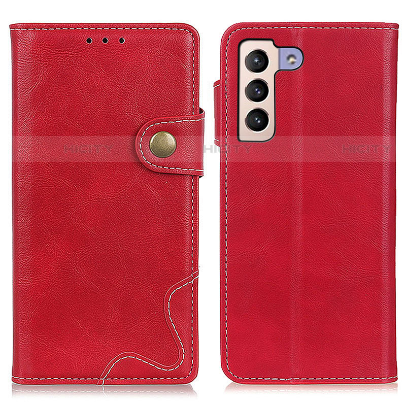 Custodia Portafoglio In Pelle Cover con Supporto D01Y per Samsung Galaxy S21 5G Rosso