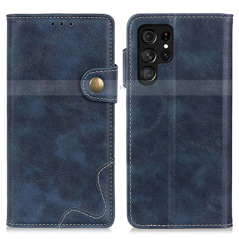 Custodia Portafoglio In Pelle Cover con Supporto D01Y per Samsung Galaxy S21 Ultra 5G Blu