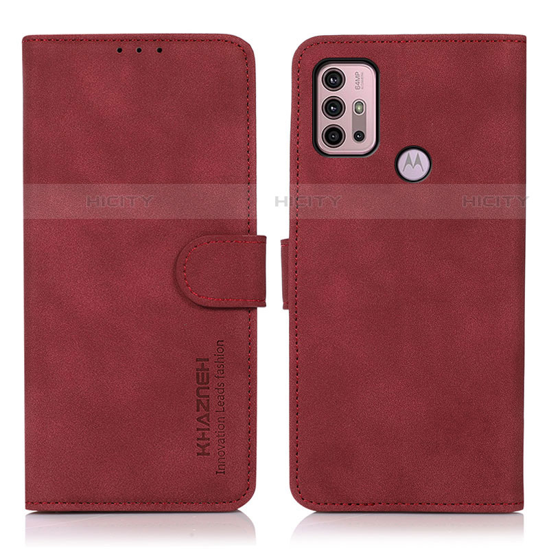 Custodia Portafoglio In Pelle Cover con Supporto D03Y per Motorola Moto G30 Rosso