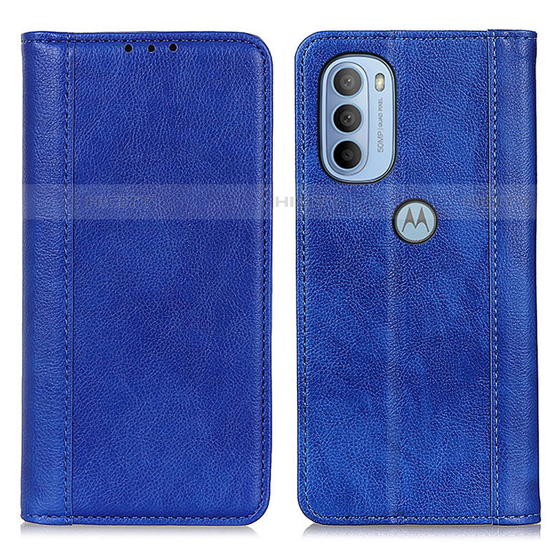 Custodia Portafoglio In Pelle Cover con Supporto D03Y per Motorola Moto G31 Blu