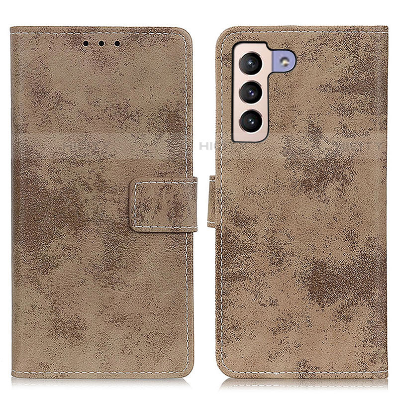 Custodia Portafoglio In Pelle Cover con Supporto D05Y per Samsung Galaxy S21 Plus 5G Khaki