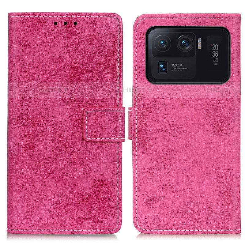 Custodia Portafoglio In Pelle Cover con Supporto D05Y per Xiaomi Mi 11 Ultra 5G Rosa Caldo