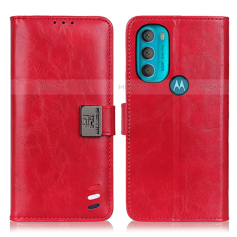 Custodia Portafoglio In Pelle Cover con Supporto D06Y per Motorola Moto G71 5G Rosso