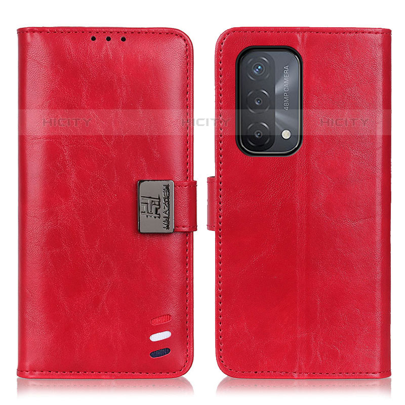 Custodia Portafoglio In Pelle Cover con Supporto D06Y per OnePlus Nord N200 5G Rosso