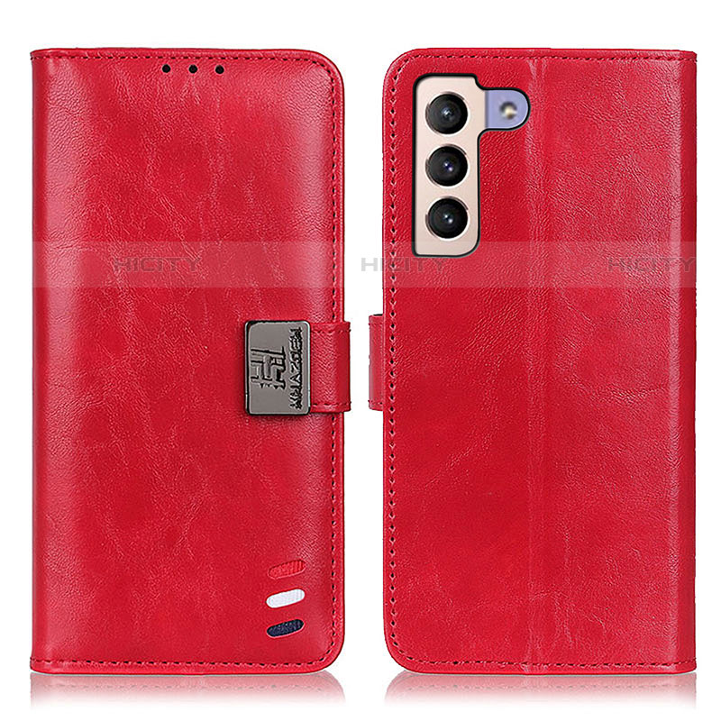 Custodia Portafoglio In Pelle Cover con Supporto D06Y per Samsung Galaxy S21 FE 5G Rosso