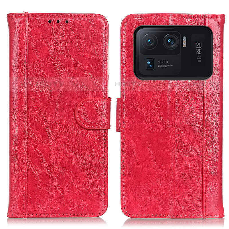 Custodia Portafoglio In Pelle Cover con Supporto D07Y per Xiaomi Mi 11 Ultra 5G Rosso
