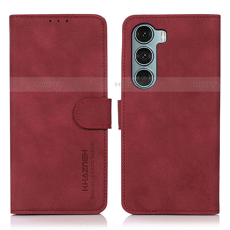 Custodia Portafoglio In Pelle Cover con Supporto D08Y per Motorola Moto G200 5G Rosso