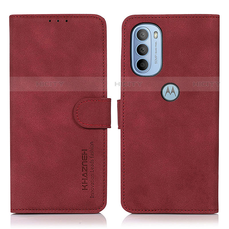 Custodia Portafoglio In Pelle Cover con Supporto D08Y per Motorola Moto G31 Rosso