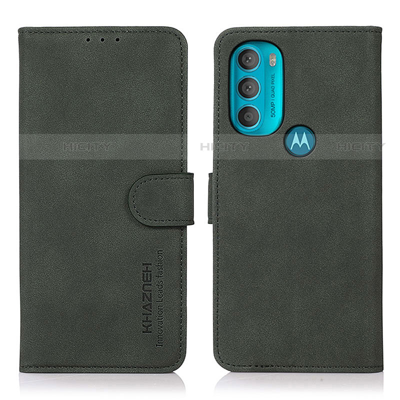 Custodia Portafoglio In Pelle Cover con Supporto D08Y per Motorola Moto G71 5G Verde