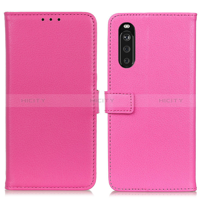 Custodia Portafoglio In Pelle Cover con Supporto D09Y per Sony Xperia 10 III Rosa Caldo