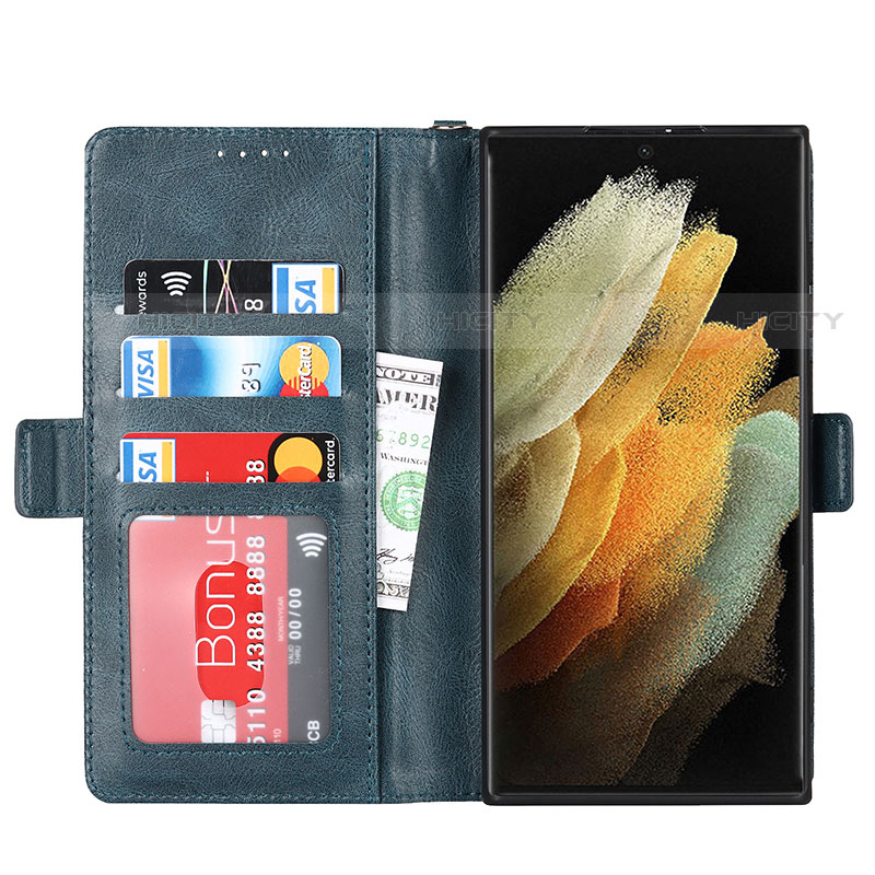 Custodia Portafoglio In Pelle Cover con Supporto D10T per Samsung Galaxy S21 Ultra 5G