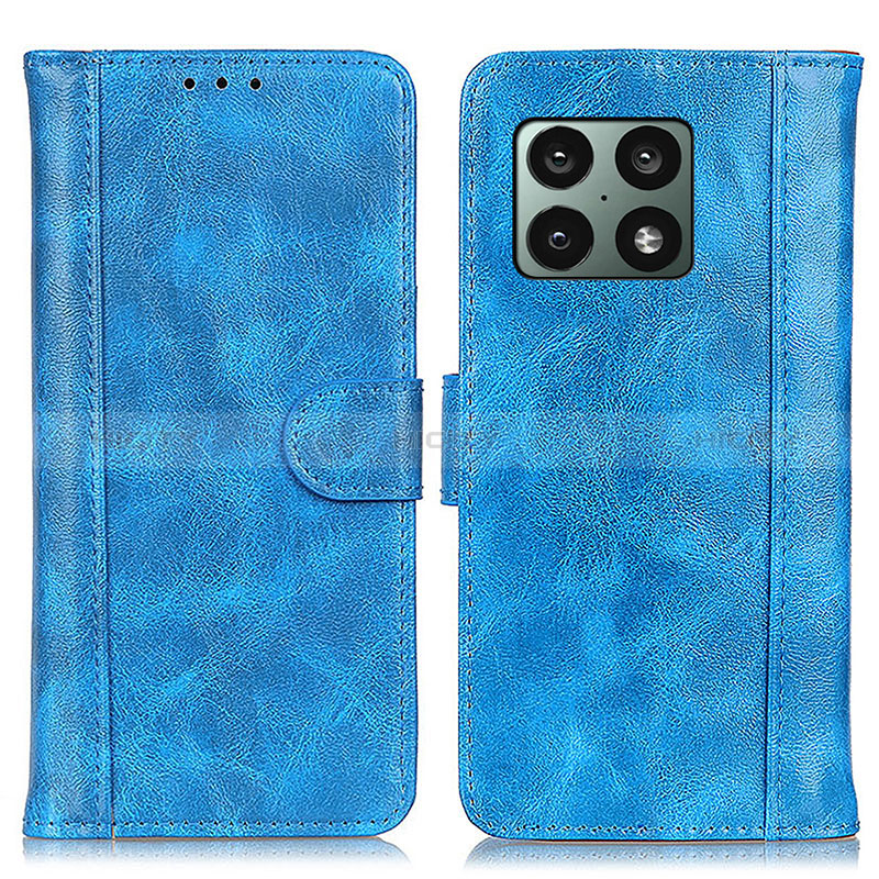 Custodia Portafoglio In Pelle Cover con Supporto D10Y per OnePlus 10 Pro 5G Blu