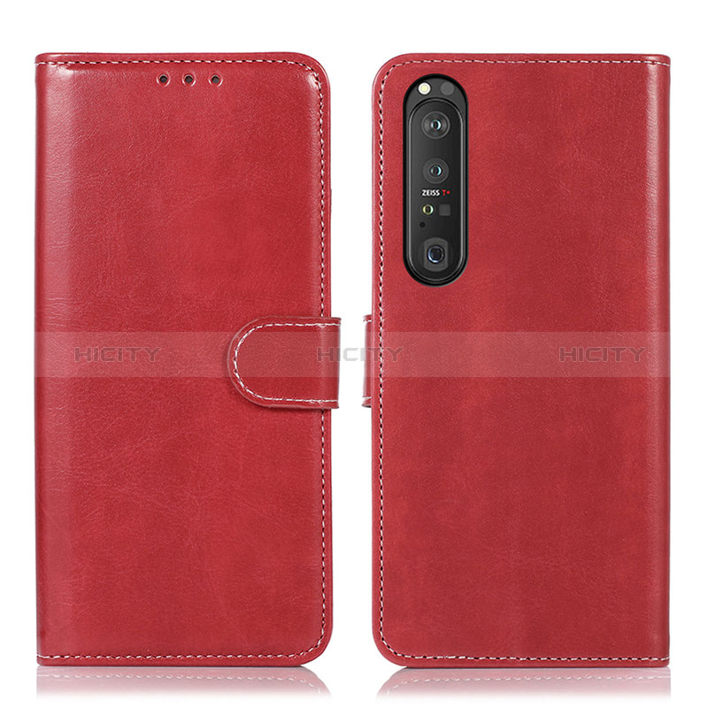 Custodia Portafoglio In Pelle Cover con Supporto D10Y per Sony Xperia 1 III Rosso