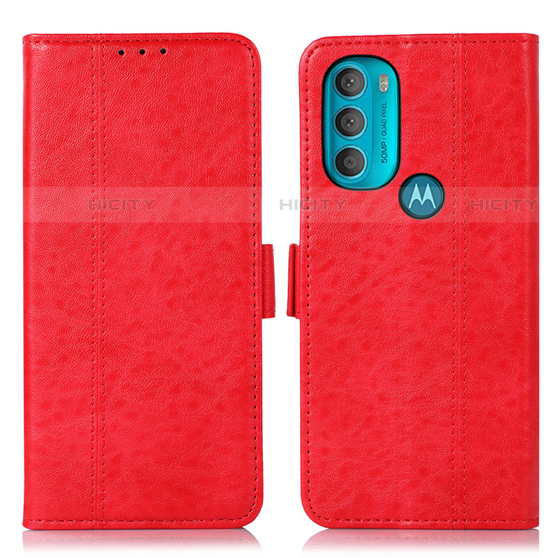Custodia Portafoglio In Pelle Cover con Supporto D11Y per Motorola Moto G71 5G Rosso