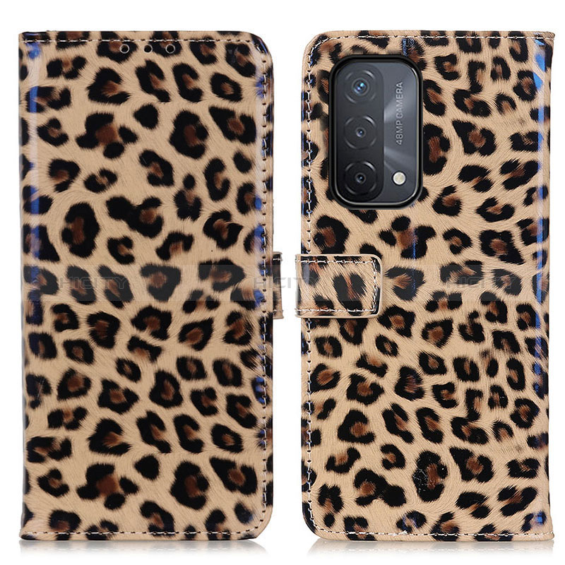 Custodia Portafoglio In Pelle Cover con Supporto DY01 per Oppo A74 5G Marrone