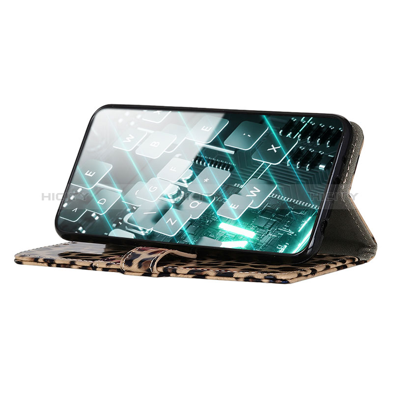 Custodia Portafoglio In Pelle Cover con Supporto DY01 per Samsung Galaxy M04 Marrone