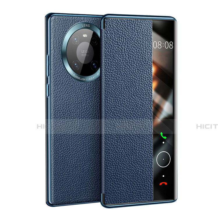 Custodia Portafoglio In Pelle Cover con Supporto F01 per Huawei Mate 40 Blu