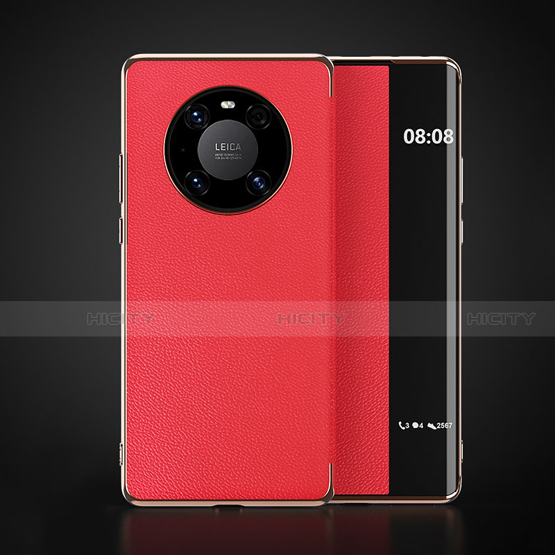 Custodia Portafoglio In Pelle Cover con Supporto F03 per Huawei Mate 40 Pro Rosso