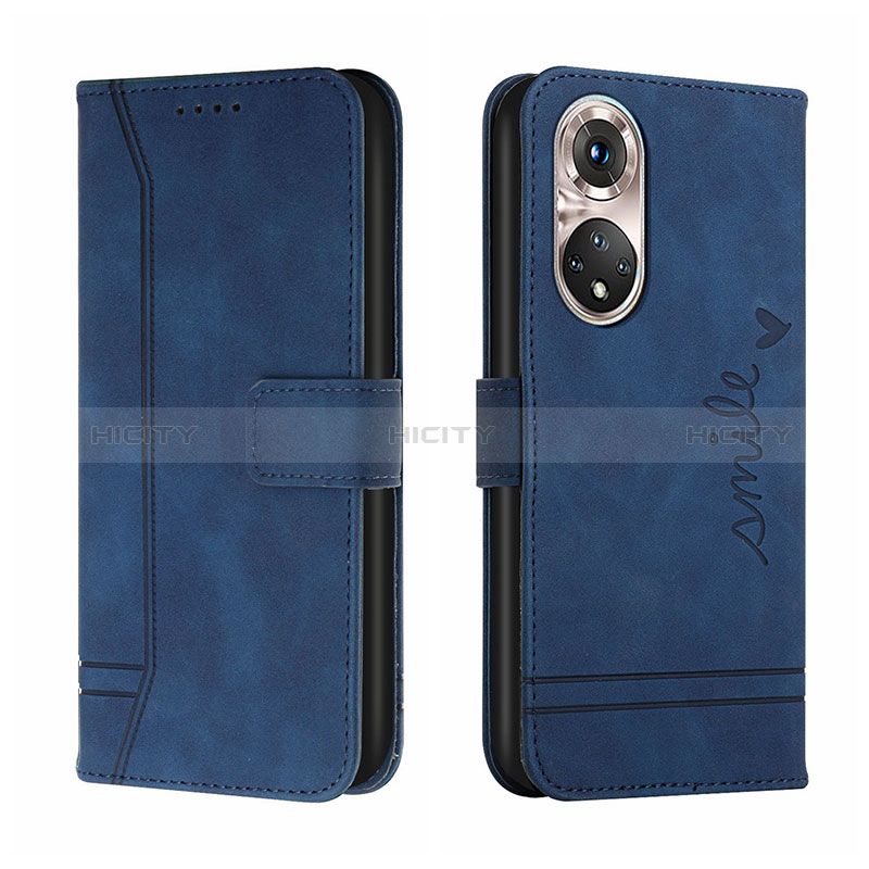 Custodia Portafoglio In Pelle Cover con Supporto H01X per Huawei P50 Pro Blu
