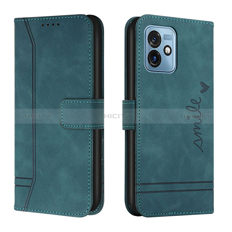 Custodia Portafoglio In Pelle Cover con Supporto H01X per Motorola Moto G 5G (2023) Verde