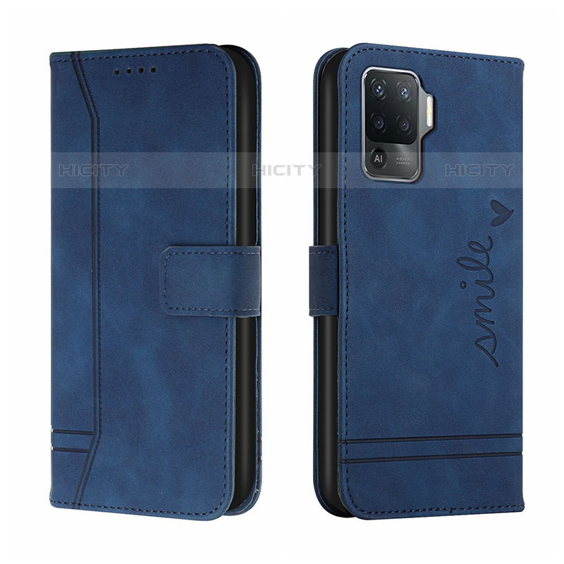 Custodia Portafoglio In Pelle Cover con Supporto H01X per Oppo A94 4G Blu
