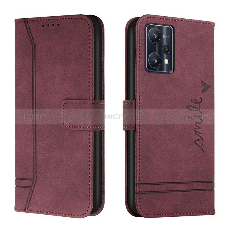 Custodia Portafoglio In Pelle Cover con Supporto H01X per Realme 9 Pro 5G Rosso