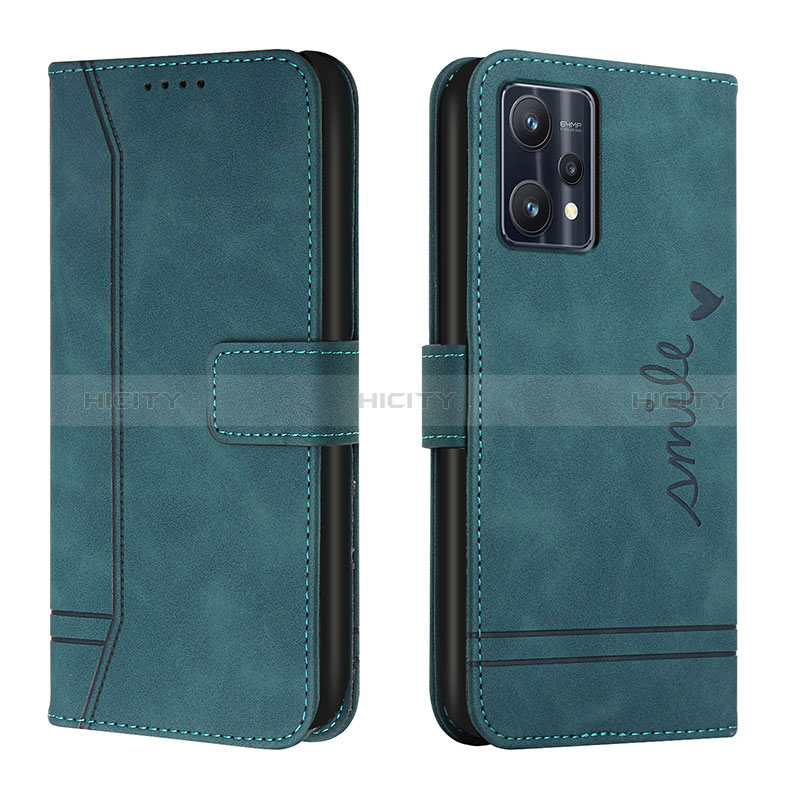 Custodia Portafoglio In Pelle Cover con Supporto H01X per Realme 9 Pro 5G Verde