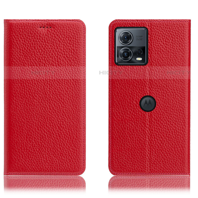 Custodia Portafoglio In Pelle Cover con Supporto H02P per Motorola Moto Edge S30 Pro 5G Rosso