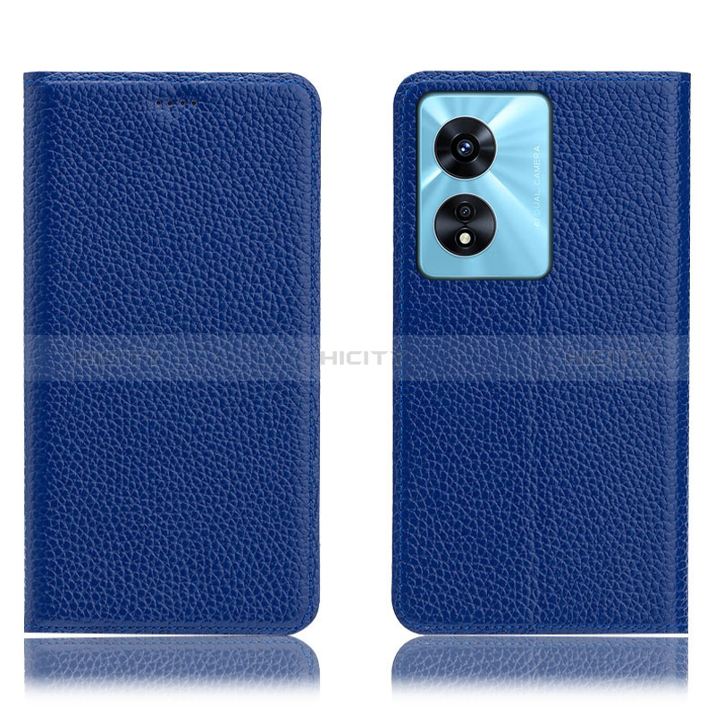 Custodia Portafoglio In Pelle Cover con Supporto H02P per Oppo A58 5G Blu