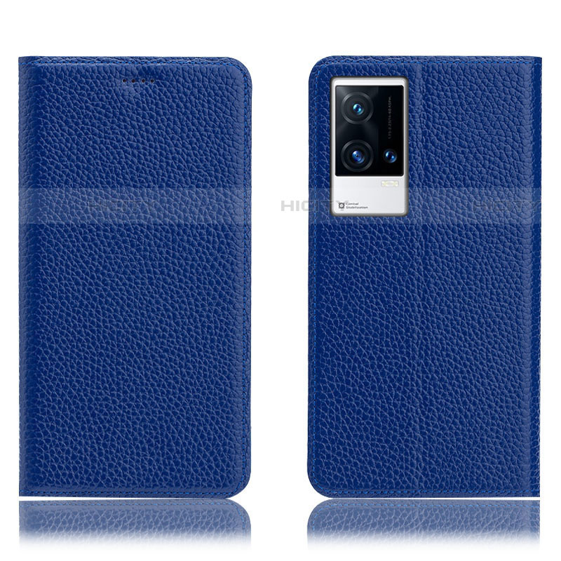 Custodia Portafoglio In Pelle Cover con Supporto H02P per Vivo iQOO 8 Pro 5G Blu
