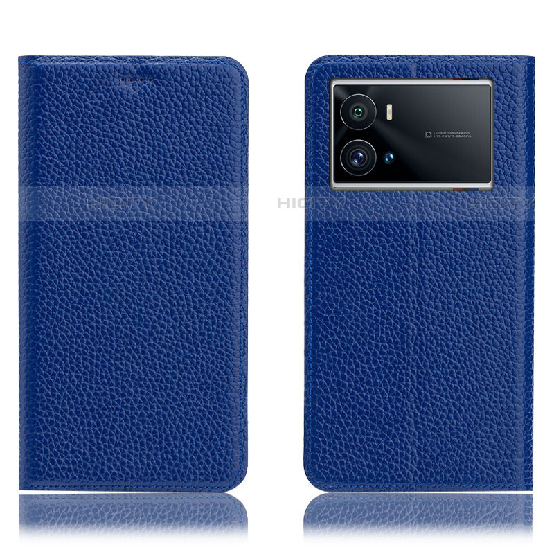Custodia Portafoglio In Pelle Cover con Supporto H02P per Vivo iQOO 9 5G Blu