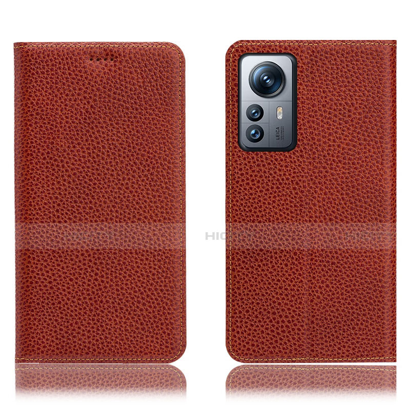 Custodia Portafoglio In Pelle Cover con Supporto H02P per Xiaomi Mi 12 5G Marrone