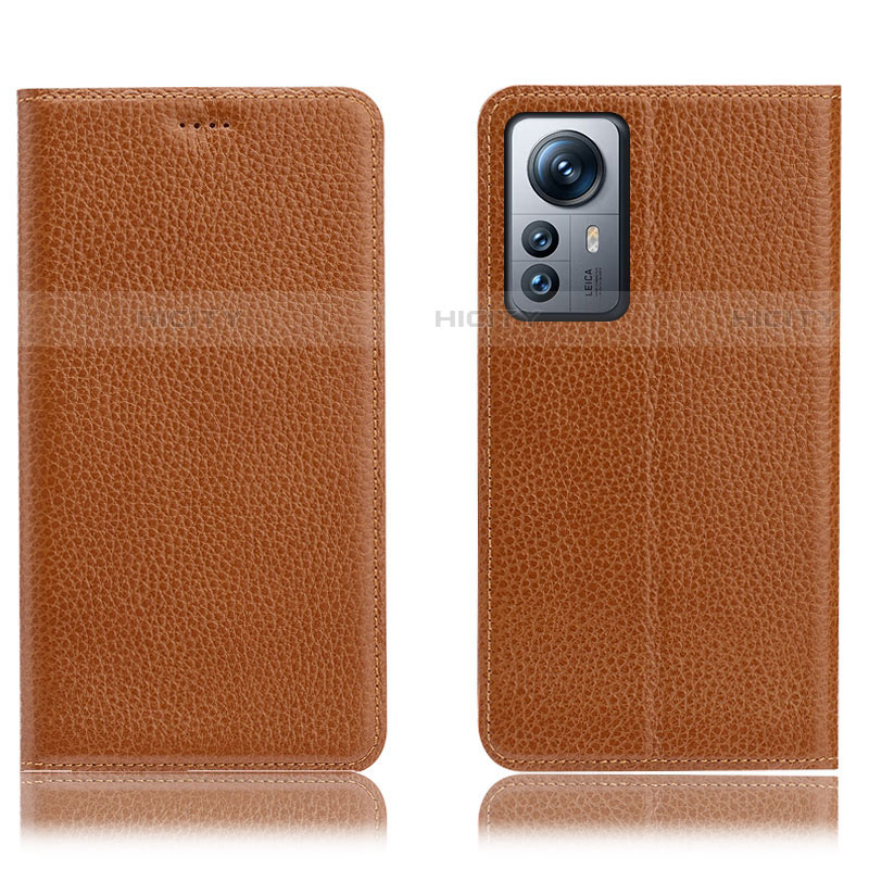 Custodia Portafoglio In Pelle Cover con Supporto H02P per Xiaomi Mi 12 Lite 5G Marrone Chiaro