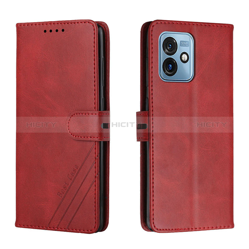 Custodia Portafoglio In Pelle Cover con Supporto H02X per Motorola Moto G 5G (2023) Rosso
