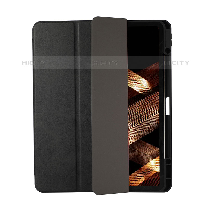 Custodia Portafoglio In Pelle Cover con Supporto H03 per Apple iPad Pro 12.9 (2020) Nero