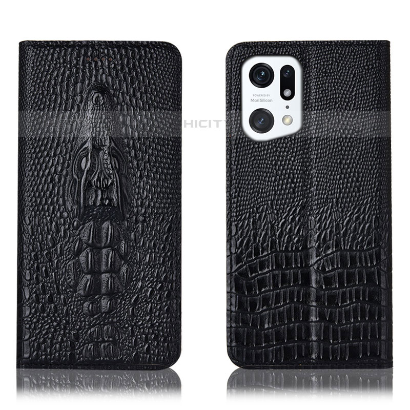 Custodia Portafoglio In Pelle Cover con Supporto H03P per Oppo Find X5 Pro 5G