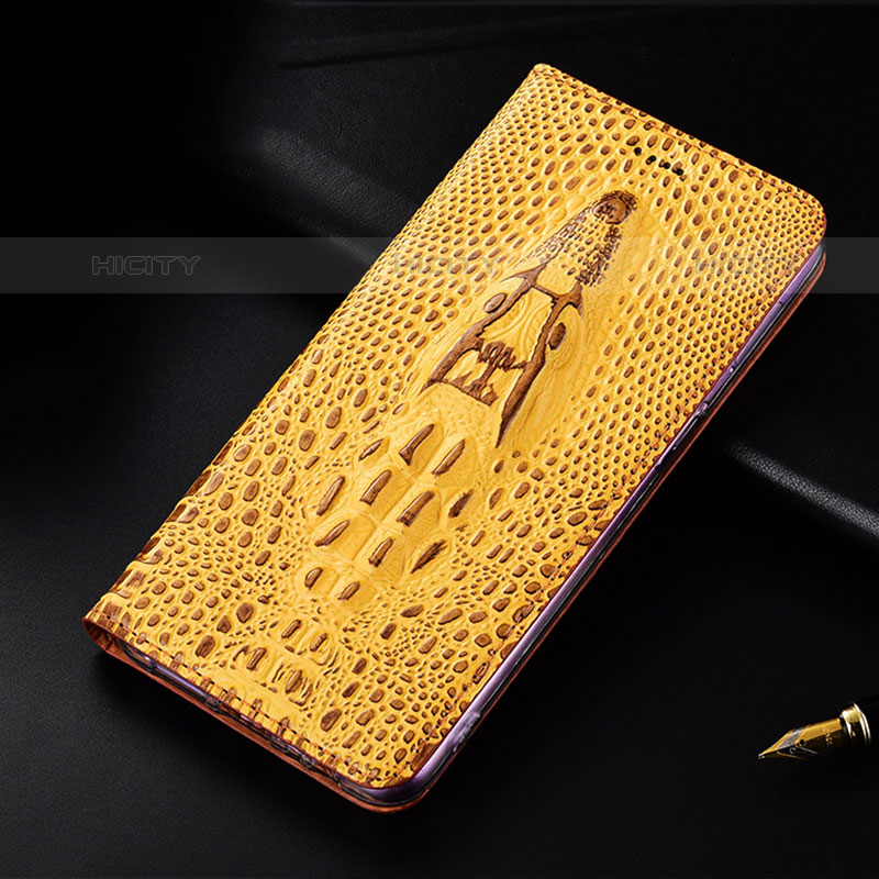 Custodia Portafoglio In Pelle Cover con Supporto H03P per Samsung Galaxy M13 5G Giallo