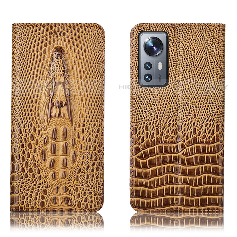 Custodia Portafoglio In Pelle Cover con Supporto H03P per Xiaomi Mi 12S 5G Marrone