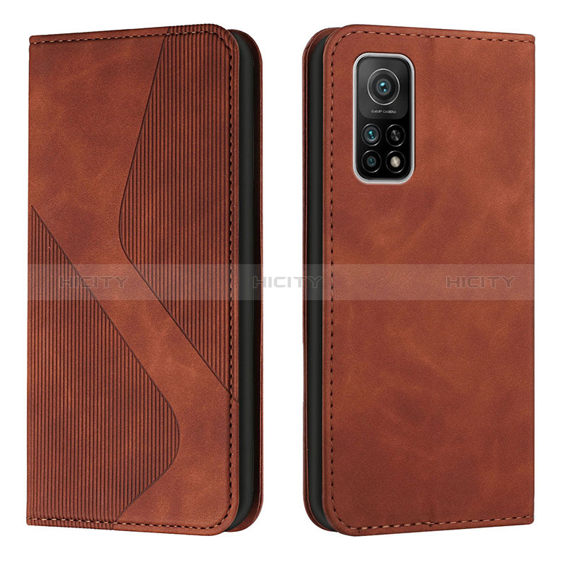 Custodia Portafoglio In Pelle Cover con Supporto H03X per Xiaomi Redmi K30S 5G Marrone