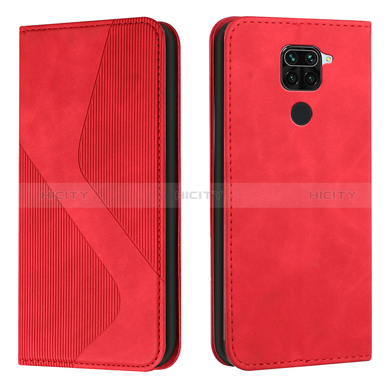 Custodia Portafoglio In Pelle Cover con Supporto H03X per Xiaomi Redmi Note 9 Rosso