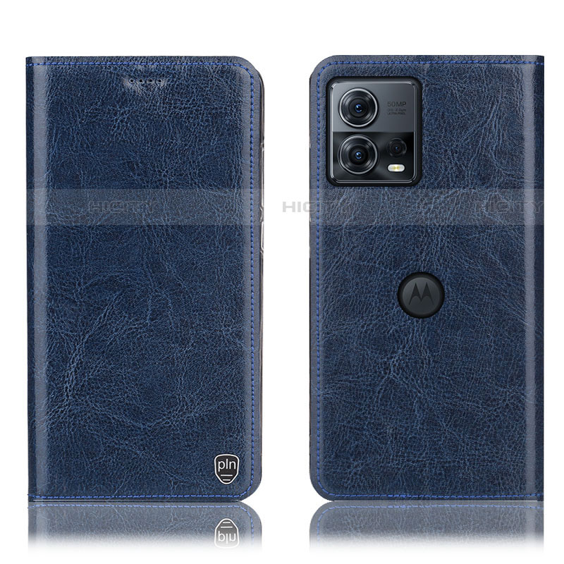 Custodia Portafoglio In Pelle Cover con Supporto H04P per Motorola Moto Edge S30 Pro 5G Blu
