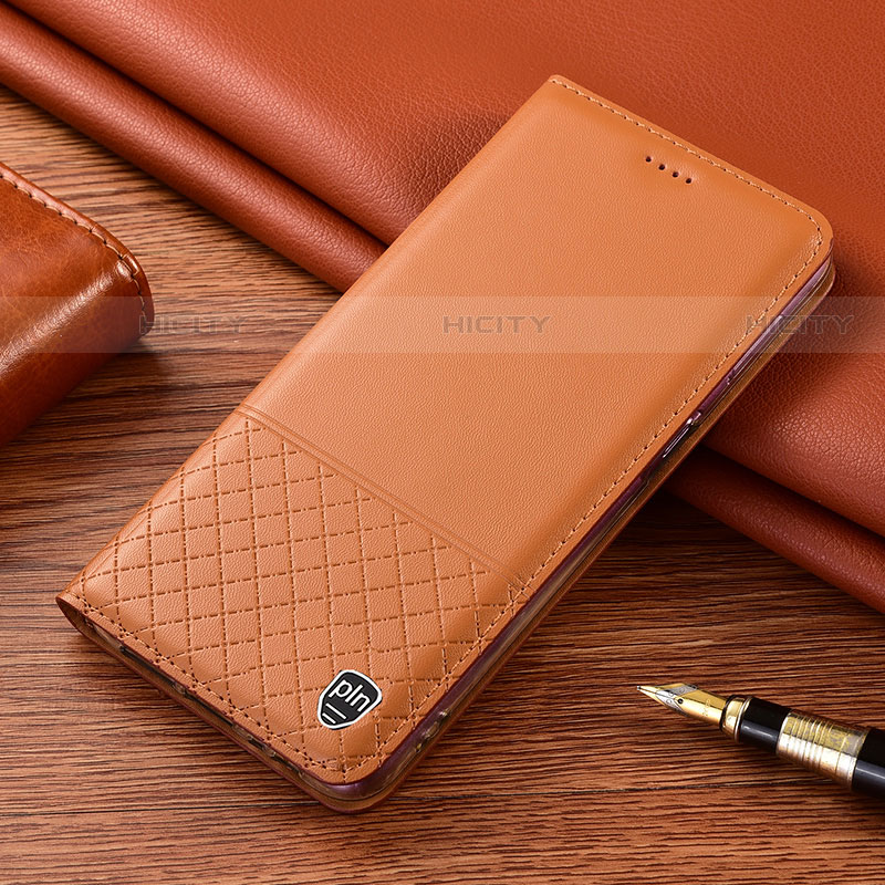 Custodia Portafoglio In Pelle Cover con Supporto H04P per Samsung Galaxy S21 FE 5G Arancione