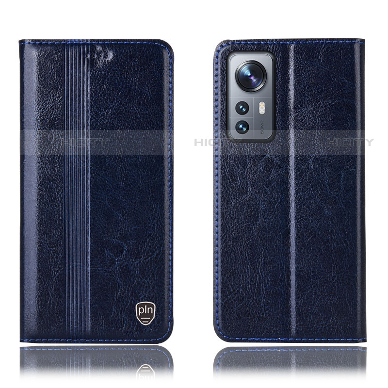 Custodia Portafoglio In Pelle Cover con Supporto H04P per Xiaomi Mi 12 Pro 5G Blu