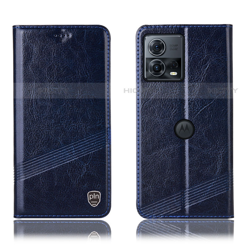 Custodia Portafoglio In Pelle Cover con Supporto H05P per Motorola Moto Edge S30 Pro 5G Blu