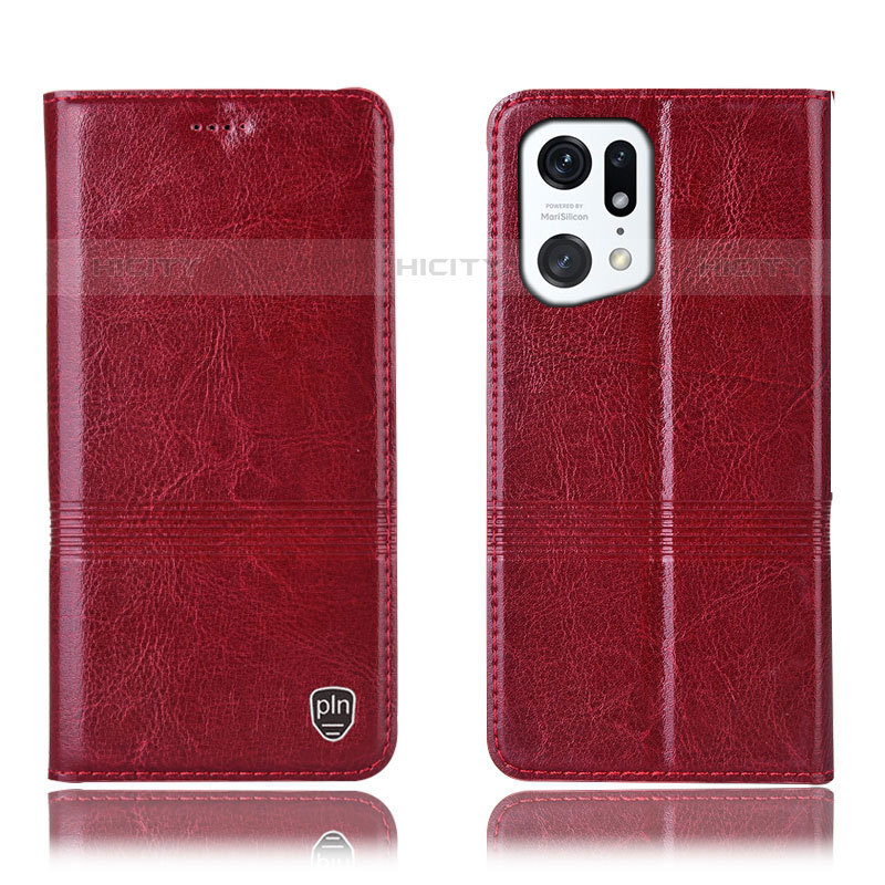 Custodia Portafoglio In Pelle Cover con Supporto H05P per Oppo Find X5 Pro 5G