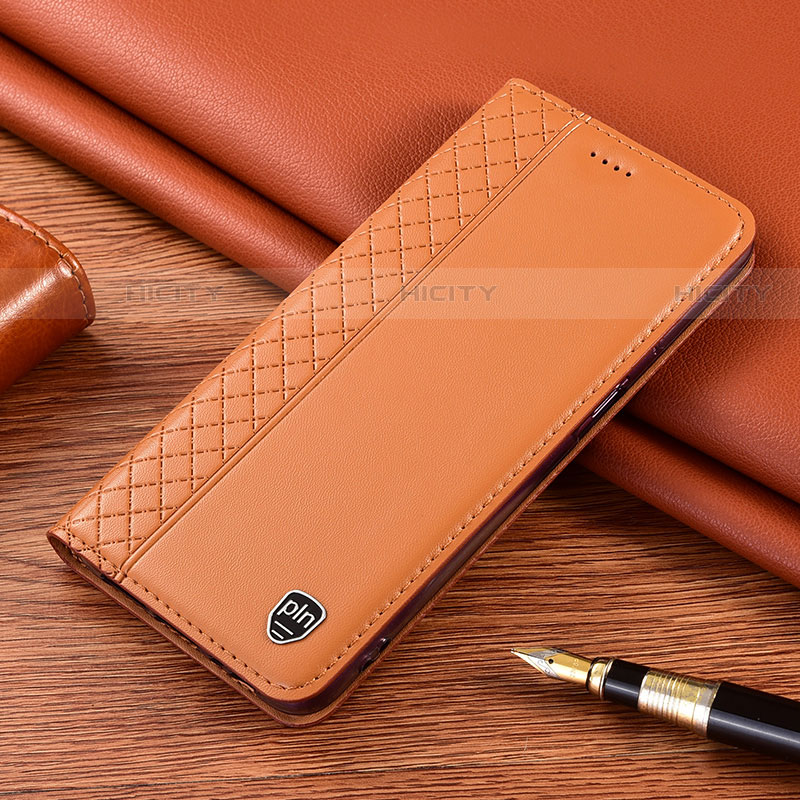 Custodia Portafoglio In Pelle Cover con Supporto H05P per Samsung Galaxy S21 Ultra 5G Arancione
