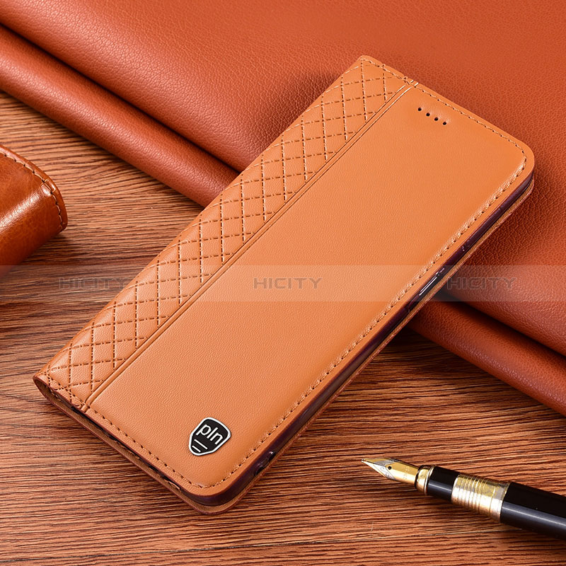 Custodia Portafoglio In Pelle Cover con Supporto H05P per Samsung Galaxy S24 Ultra 5G Arancione