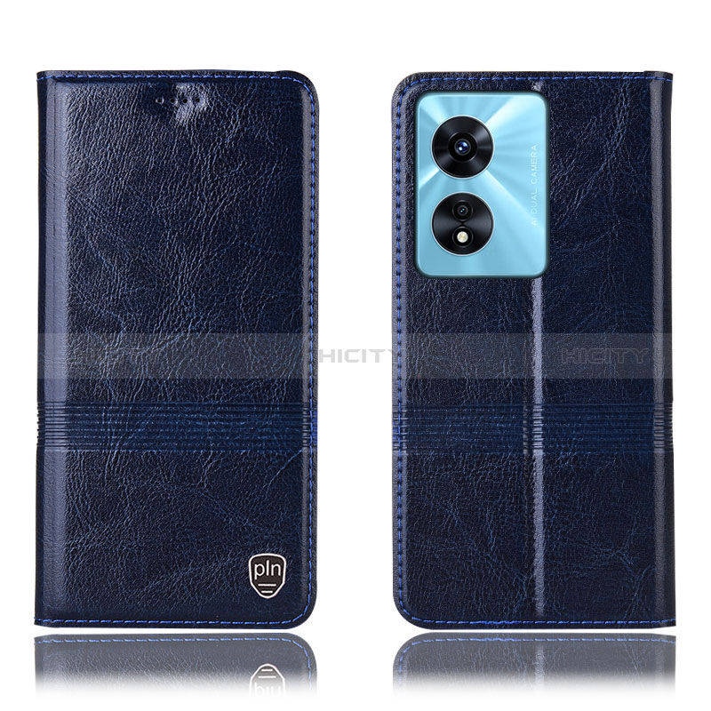 Custodia Portafoglio In Pelle Cover con Supporto H06P per Oppo A98 5G Blu
