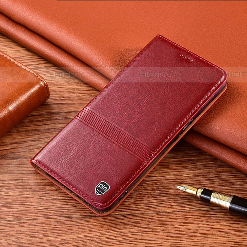 Custodia Portafoglio In Pelle Cover con Supporto H06P per Samsung Galaxy M13 4G Rosso